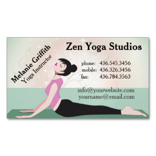 Zen Yoga Instructeur / Trainer Magnetisch Visiteka Visitekaartje Magneet