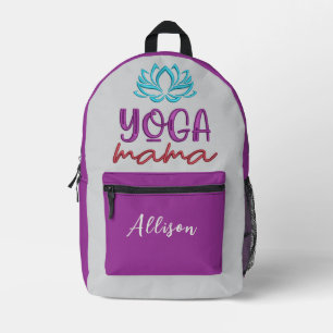 Zen Yoga Lotus Bloem "Yoga Mama" Quote Aanpassen Bedrukte Rugzak