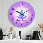 Zen Yoga Lotus Meditation Personalized Grote Klok<br><div class="desc">Trendy aangepaste moderne Zen Yoga Lotus Meditation Wall Clock door afdrukbaar . Perfect Clock voor de Yoga Studio,  en maakt een geweldig cadeau voor meditatie liefhebbers!</div>