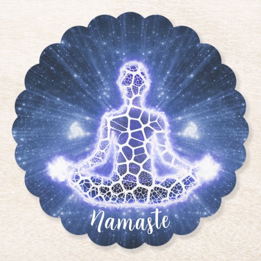 Zen Yoga Meditatie Chakra Spirituele Energie Lotus Kartonnen Onderzetters (Voorkant)