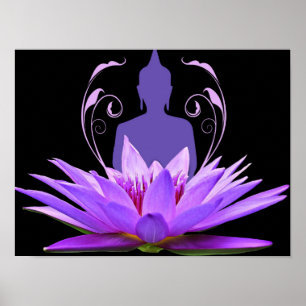 Zen Yoga Meditatie Lotus Bloem Poster