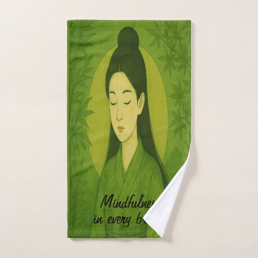 Zen Yoga Meditatie Mindfulness Groen Handdoek (Handdoek)