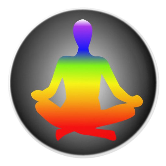 Zen Yoga Meditation Chakra Keramische Knop (Voorkant)