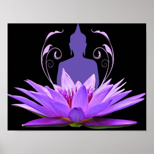 Zen Yoga Meditation Lotus Flower Poster (Voorkant)