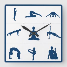 Zen Yoga Meditation Positions Vierkante Klok