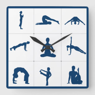 Zen Yoga Meditation Positions Vierkante Klok