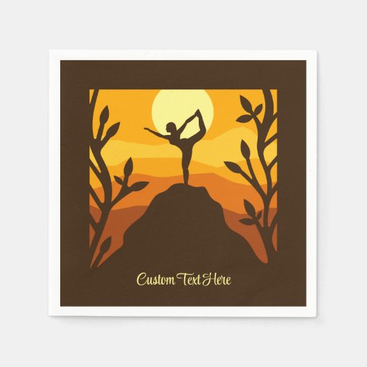 Zen Yoga Pose Mountain Sunrise Persoonlijk Servet (Voorkant)