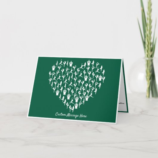 Zen Yoga Poses Heart Design Note Kaart (Voorkant)