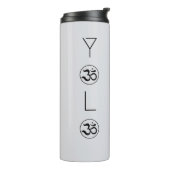 Zen YOLO Om Minimalist Grey Thermosbeker (Gedraaid links)