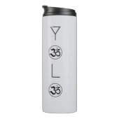 Zen YOLO Om Minimalist Grey Thermosbeker (Geroteerd rechts)