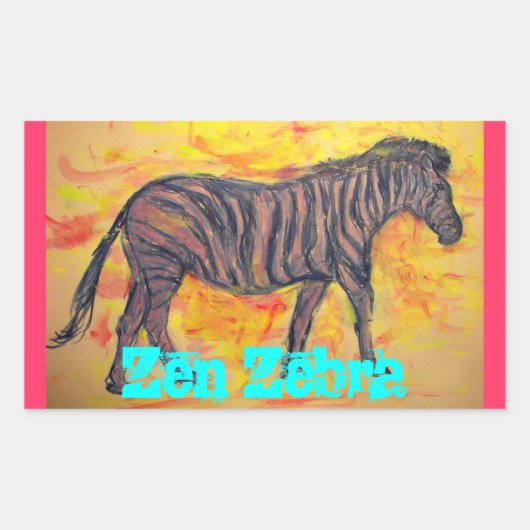 Zen Zebra Rechthoekige Sticker (Voorkant)