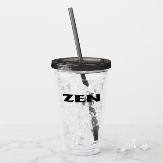 Zen zwart acryl tumbler acryl drinkbeker (Voorkant ijs)
