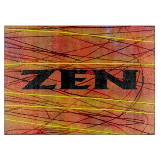 Zen zwart draad glas snijplank (Voorkant)