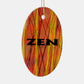 Zen zwart draad ovaal keramisch ornament (Rechts)