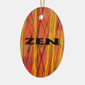 Zen zwart draad ovaal keramisch ornament (Links)