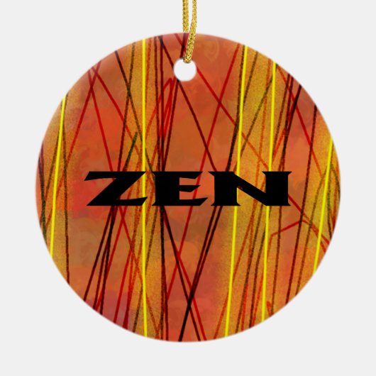 Zen zwart draad rond keramisch ornament (Voorkant)