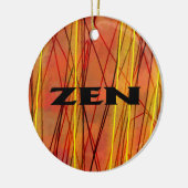 Zen zwart draad rond keramisch ornament (Links)