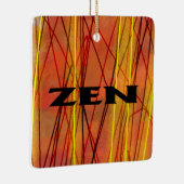 Zen zwart draad vierkant keramisch ornament (Rechts)
