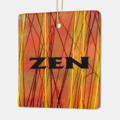 Zen zwart draad vierkant keramisch ornament (Links)