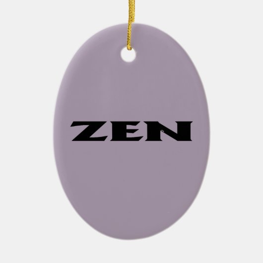 Zen zwart grijs ovaal keramisch ornament (Voorkant)