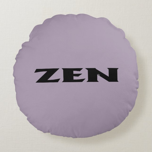 Zen zwart grijs rond poly kussen (Voorkant)