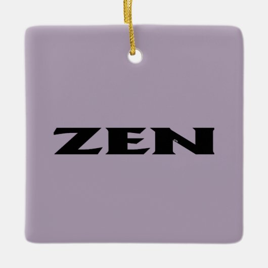 Zen zwart grijs vierkant keramisch ornament (Voorkant)