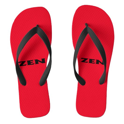 Zen zwart rood brede teenslippers (Voetbed)