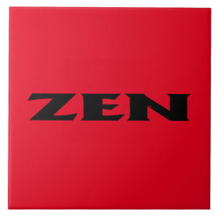 Zen zwart rood grote tegel tegeltje