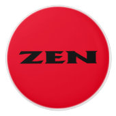 Zen zwart rood keramische knop (Voorkant)