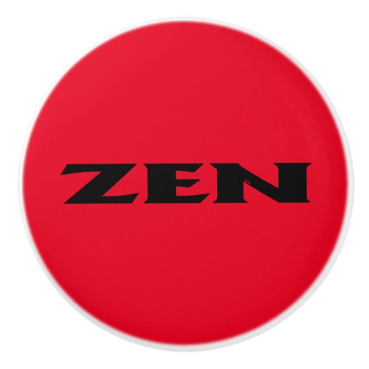 Zen zwart rood keramische knop (Voorkant)