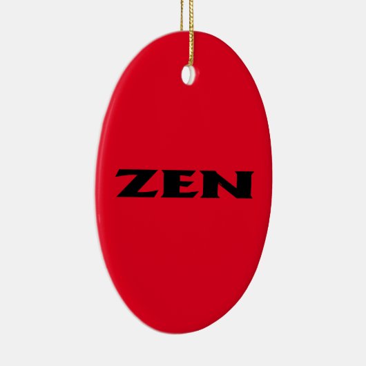 Zen zwart rood ovaal keramisch ornament (Rechts)