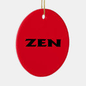 Zen zwart rood rond keramisch ornament (Rechts)