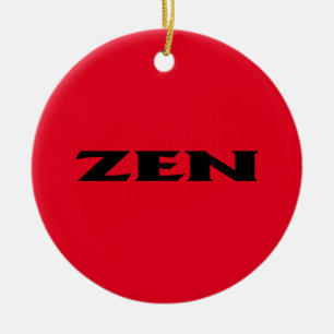 Zen zwart rood rond keramisch ornament