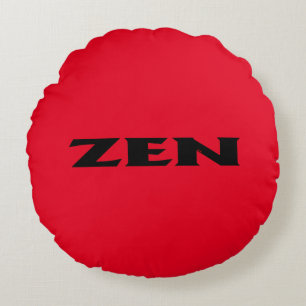 Zen zwart rood rond poly gooi kussen