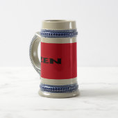 Zen zwart rood stein bierpul (Voorkant links)