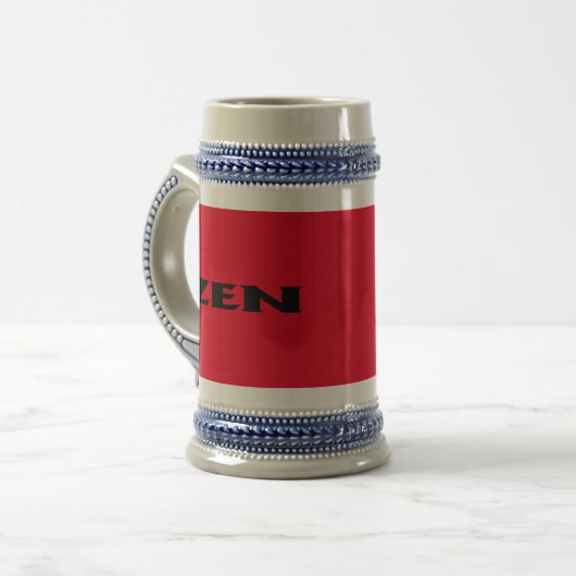 Zen zwart rood stein bierpul (Voorkant links)