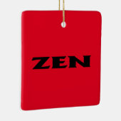 Zen zwart rood vierkant keramisch ornament (Rechts)