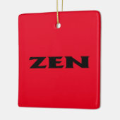 Zen zwart rood vierkant keramisch ornament (Links)