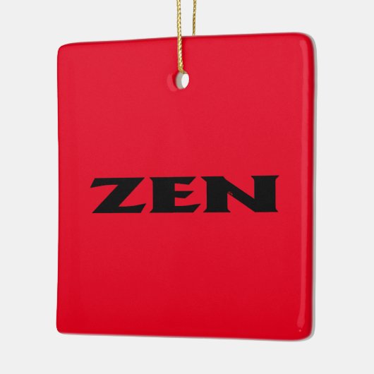 Zen zwart rood vierkant keramisch ornament (Links)