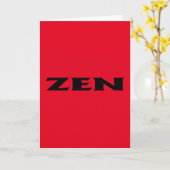 Zen zwart rood wenskaart kaart (Gele Bloem)