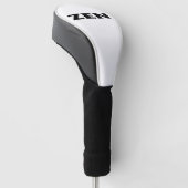 Zen zwart wit golfclub driver head cover (Schuin)