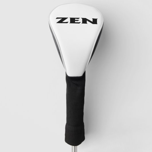 Zen zwart wit golfclub driver head cover (Voorkant)