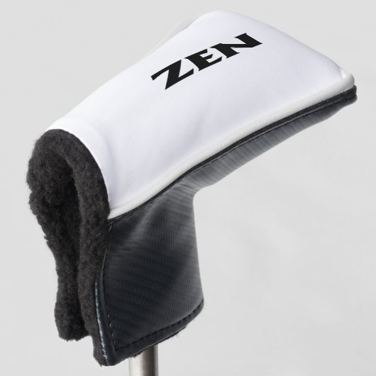 Zen zwart wit golfclub putter hoofd cover (3/4 voorkant)