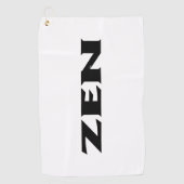 Zen zwart wit golfhanddoek (Voorkant)