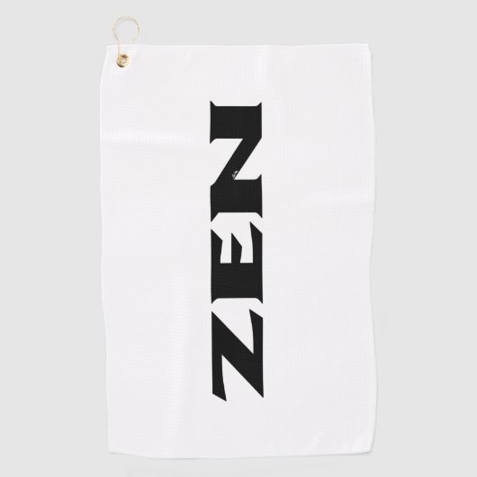 Zen zwart wit golfhanddoek (Voorkant)