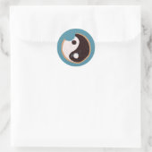 Zen Zwart-Wit Koekje Ronde Sticker (Tas)