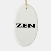 Zen zwart wit ovaal keramisch ornament (Rechts)
