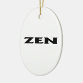 Zen zwart wit ovaal keramisch ornament (Links)