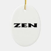 Zen zwart wit ovaal keramisch ornament (Voorkant)