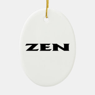 Zen zwart wit ovaal keramisch ornament